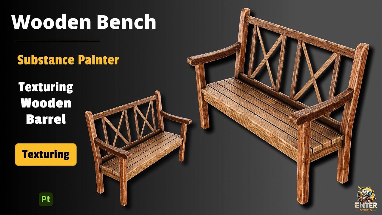 Full Wooden Bench Texturing Tutorial in Substance Painter