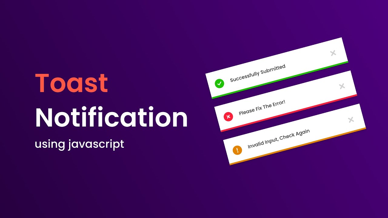Как создать тост-уведомление или снэк-бар для веб-сайта с помощью HTML CSS JavaScript
