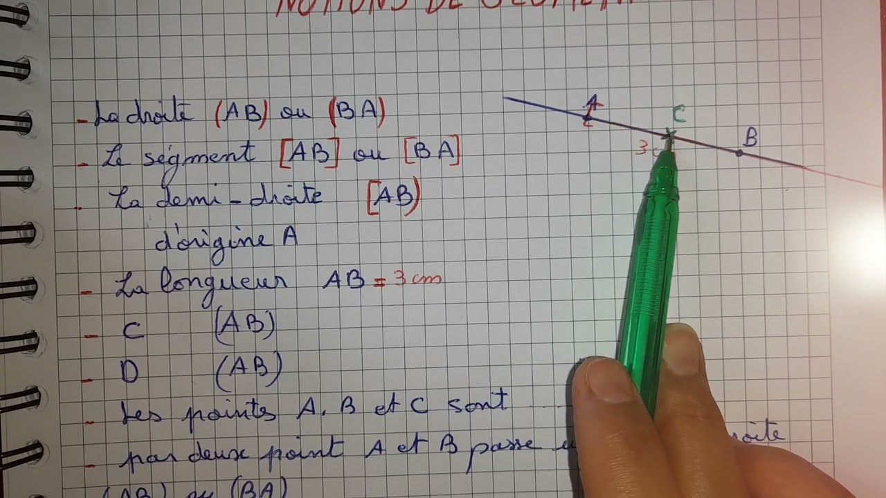 notions de géométrie 1ère année collège الاولى اعدادي