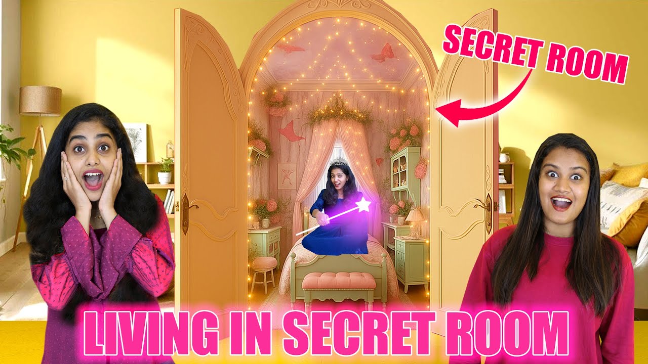 LIVING IN A SECRET ROOM FOR ONE DAY CHALLENGE 🤩 | SPYING ON SALLU 🤫😱 | PULLOTHI