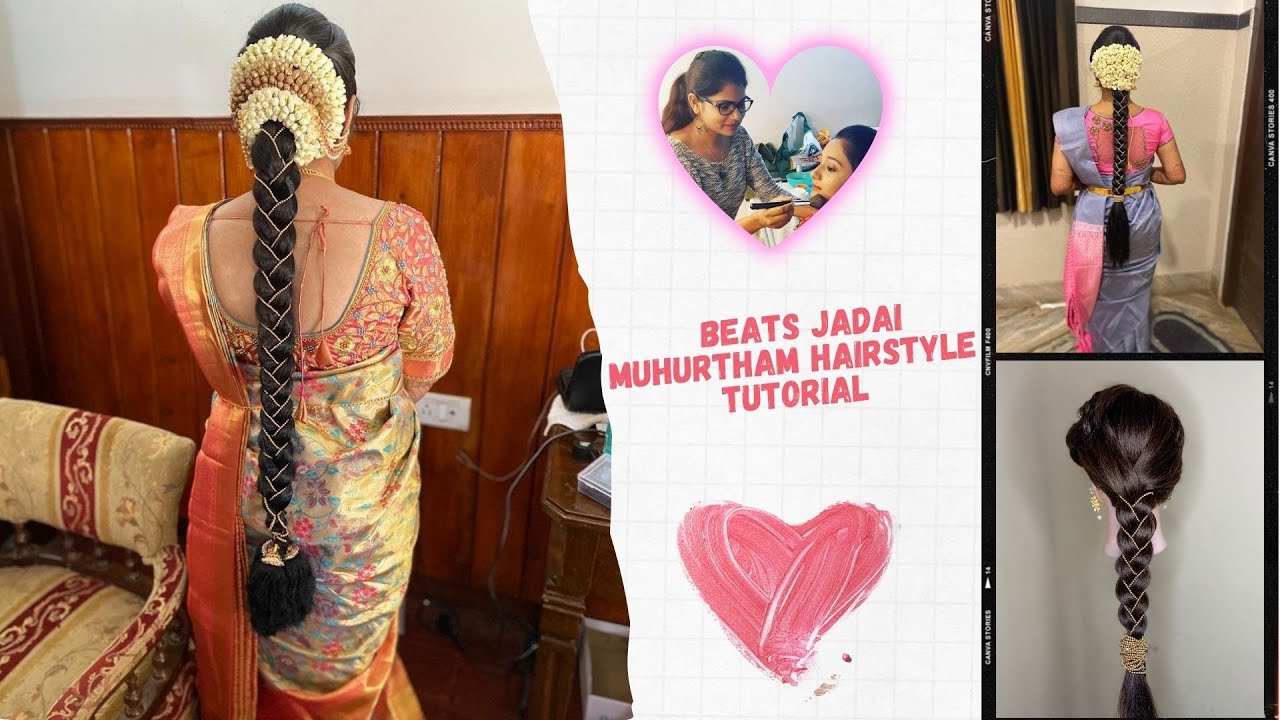 Beats Jadai -Traditional South Indian Wedding Muhurtham hairstyle Tutorial  #wedding #muhurtham