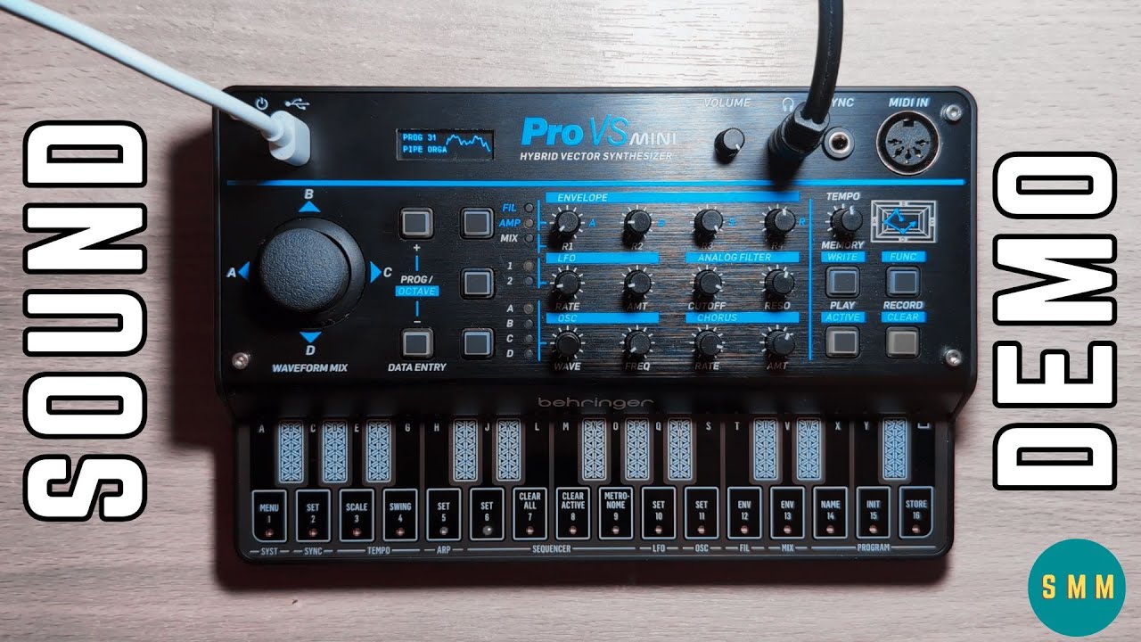 Behringer Pro Vs Mini synthesizer sound (experiment) demo
