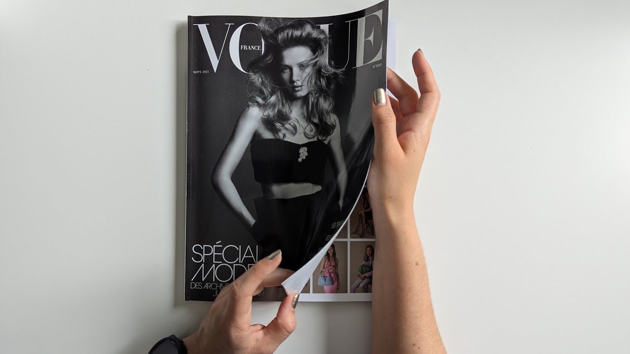 ASMR Vogue September Issue Flip Through (whispering, page turning, tapping..)