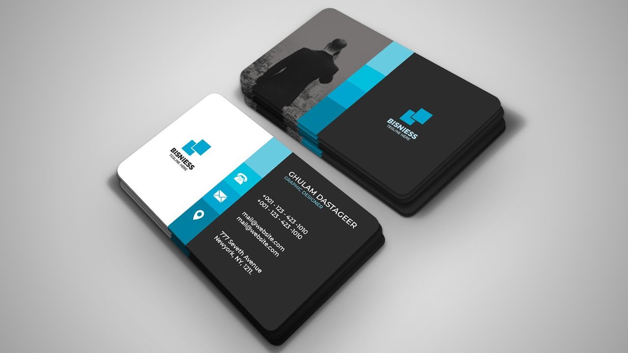 Professional Business Card Design in Photoshop CC Tutorial 2019