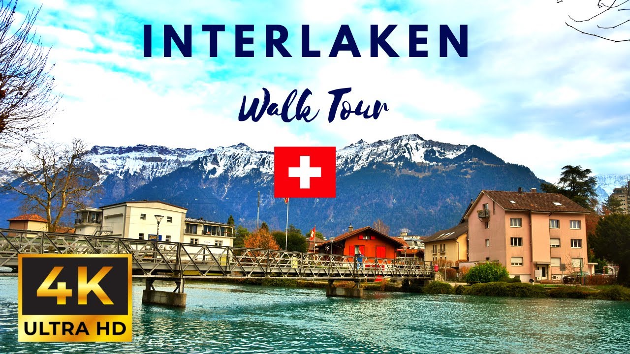 Interlaken Walk Tour | H&ouml;hematte | Unterseen | 4K | Ultra HD | 30 FPS