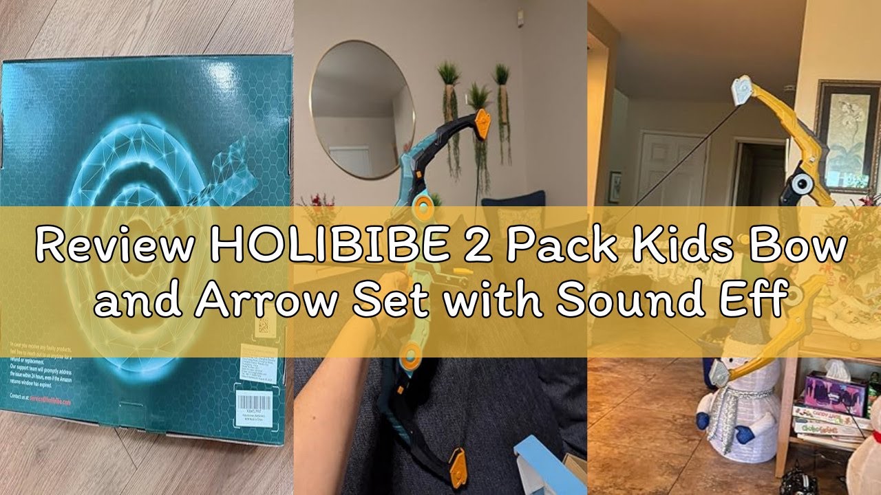 Review HOLIBIBE 2 Pack Kids Bow and Arrow Set with Sound Effects & LED Flash Lights Achery Set, Indo
