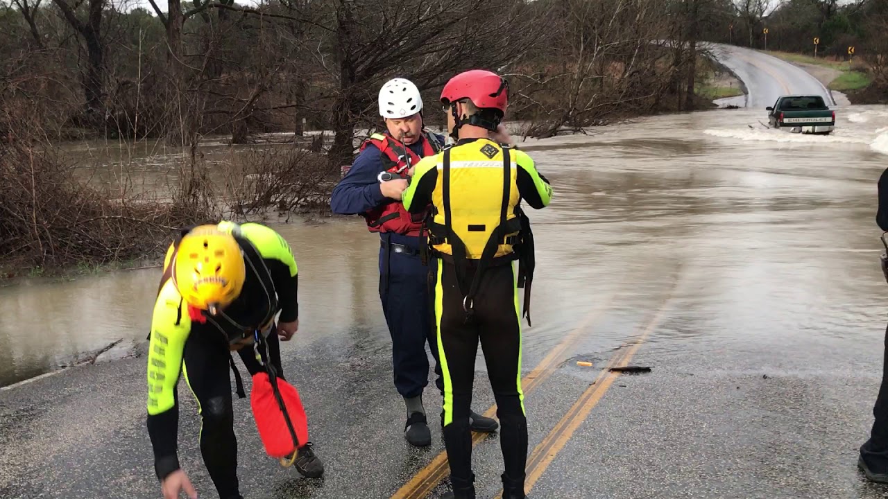 North Hays, Fire Department, Swift Water Rescue, RR 150,  February 2017