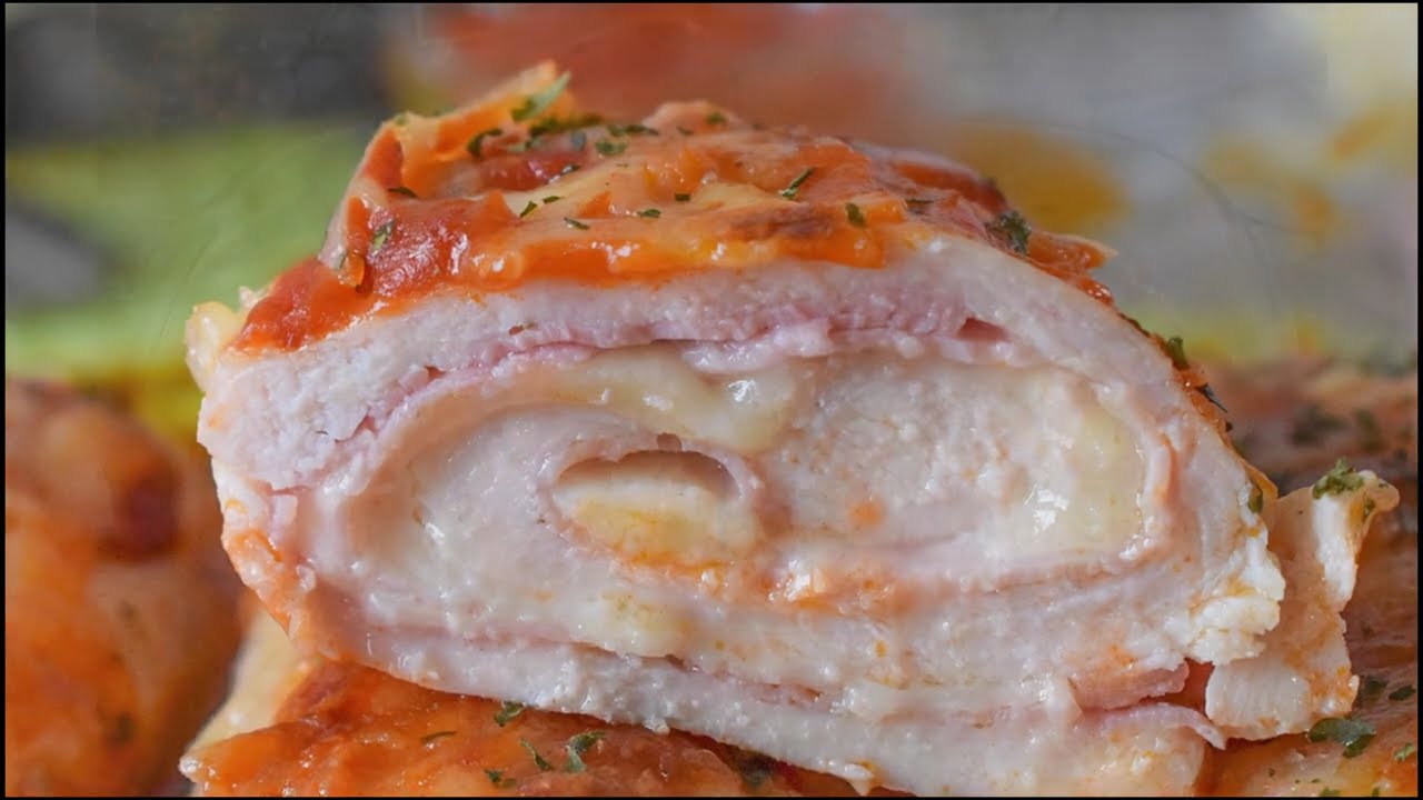 Pechugas de pollo RELLENAS y  al HORNO - Fáciles y deliciosas