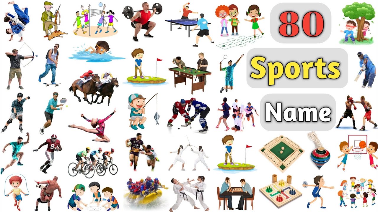 Sports Vocabulary ll 80 Sports Name in English with Pictures ll Sports and Games Name in English