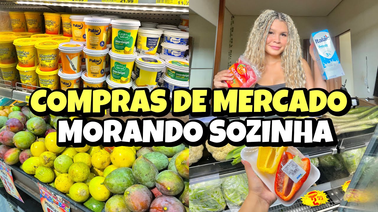 VLOG: COMPRINHAS DE MERCADO MORANDO SOZINHA AOS 20 ANOS 😍