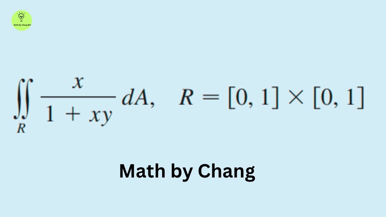 Double integration of x/(1+xy) dA, x= 0 to 1, y = 0 to 1, Calculus 3