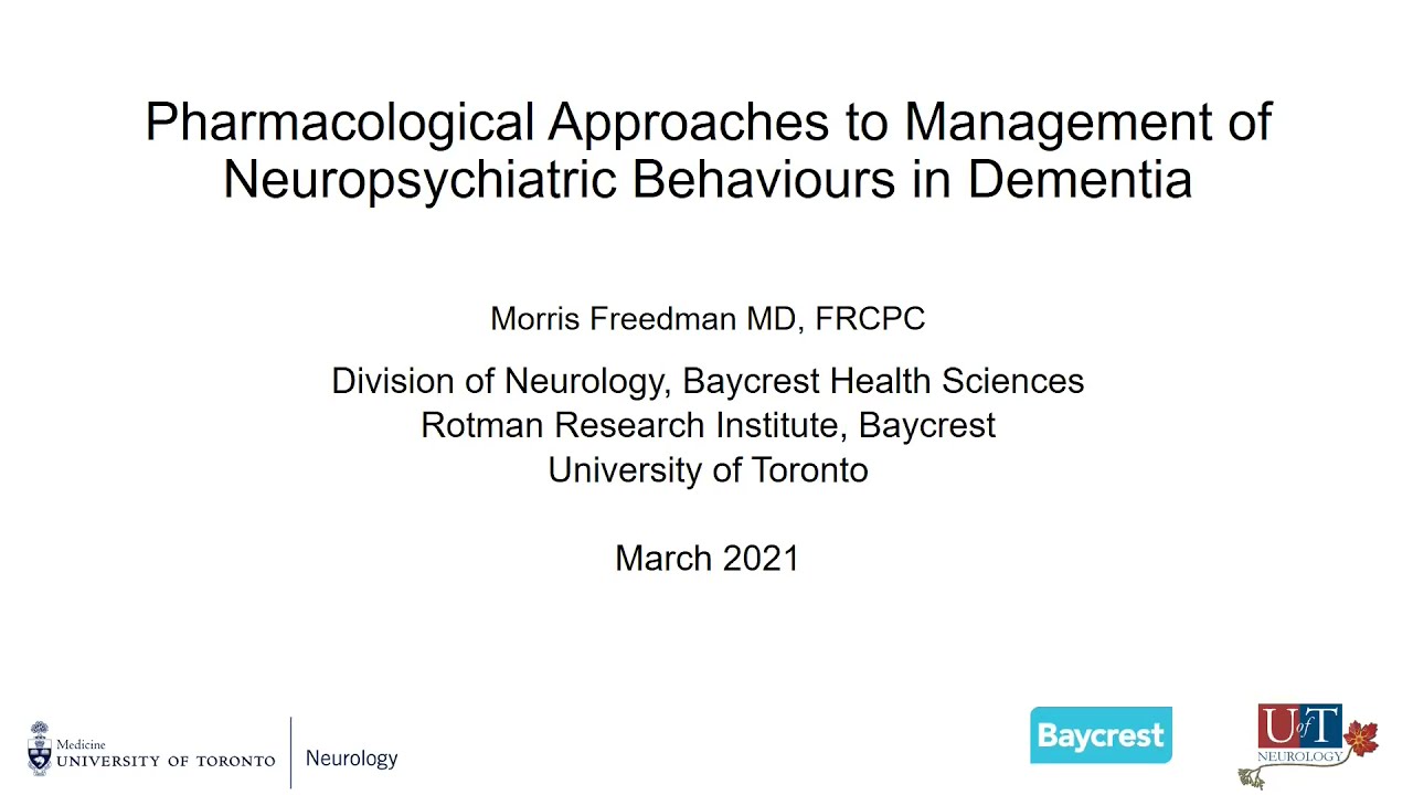 Pharmacological approaches to management of neuropsychiatric behaviours in dementia