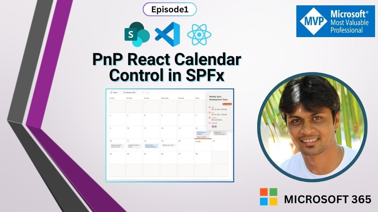 PnP Calendar Control SPFx Tutorial | Show SharePoint Events in Month, Week & Day Views