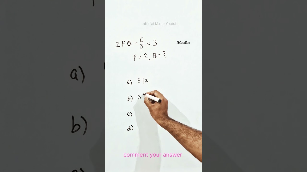 Find the value of Q if p is given