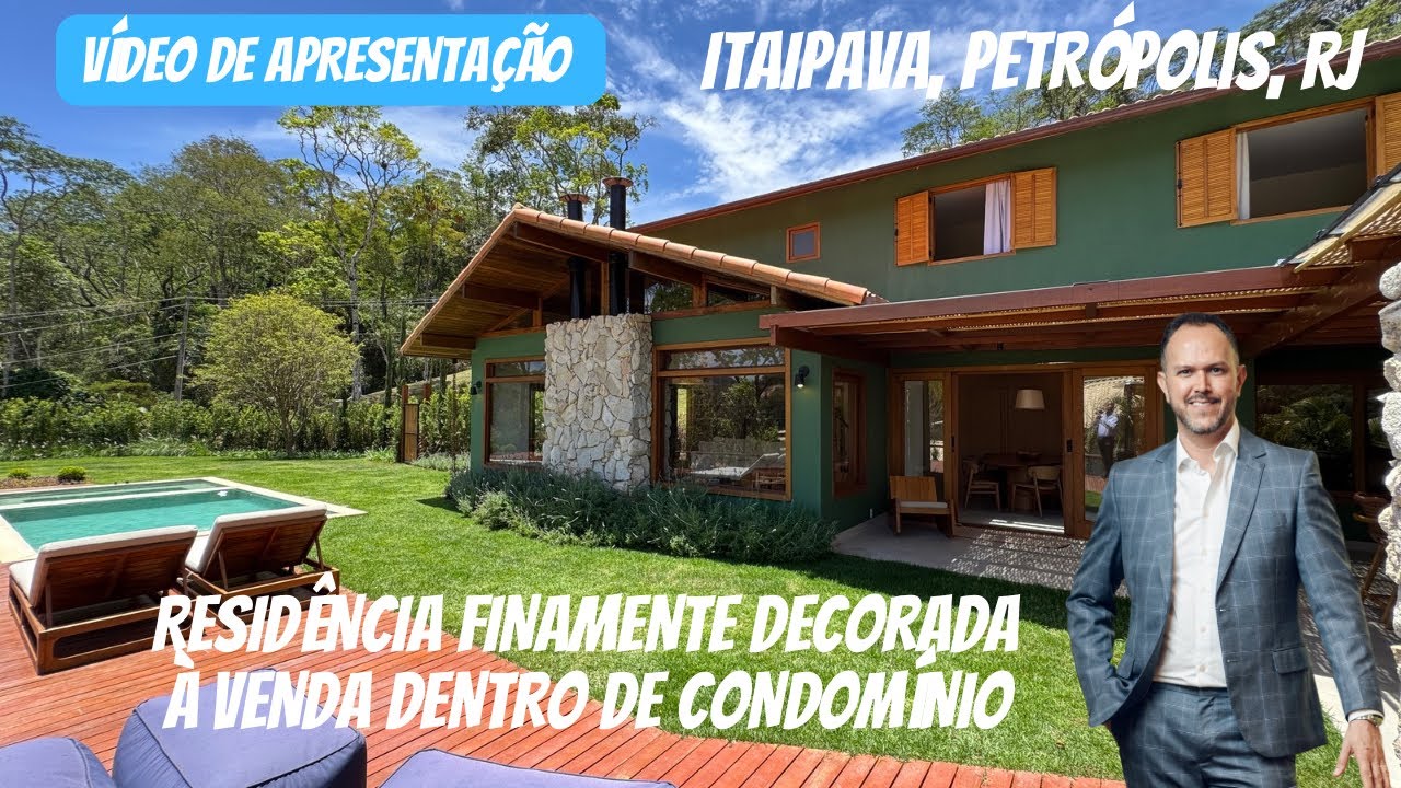 Casa finamente decorada à venda em Condomínio de Itaipava, RJ | Fabrício Junqueira | Vídeo completo