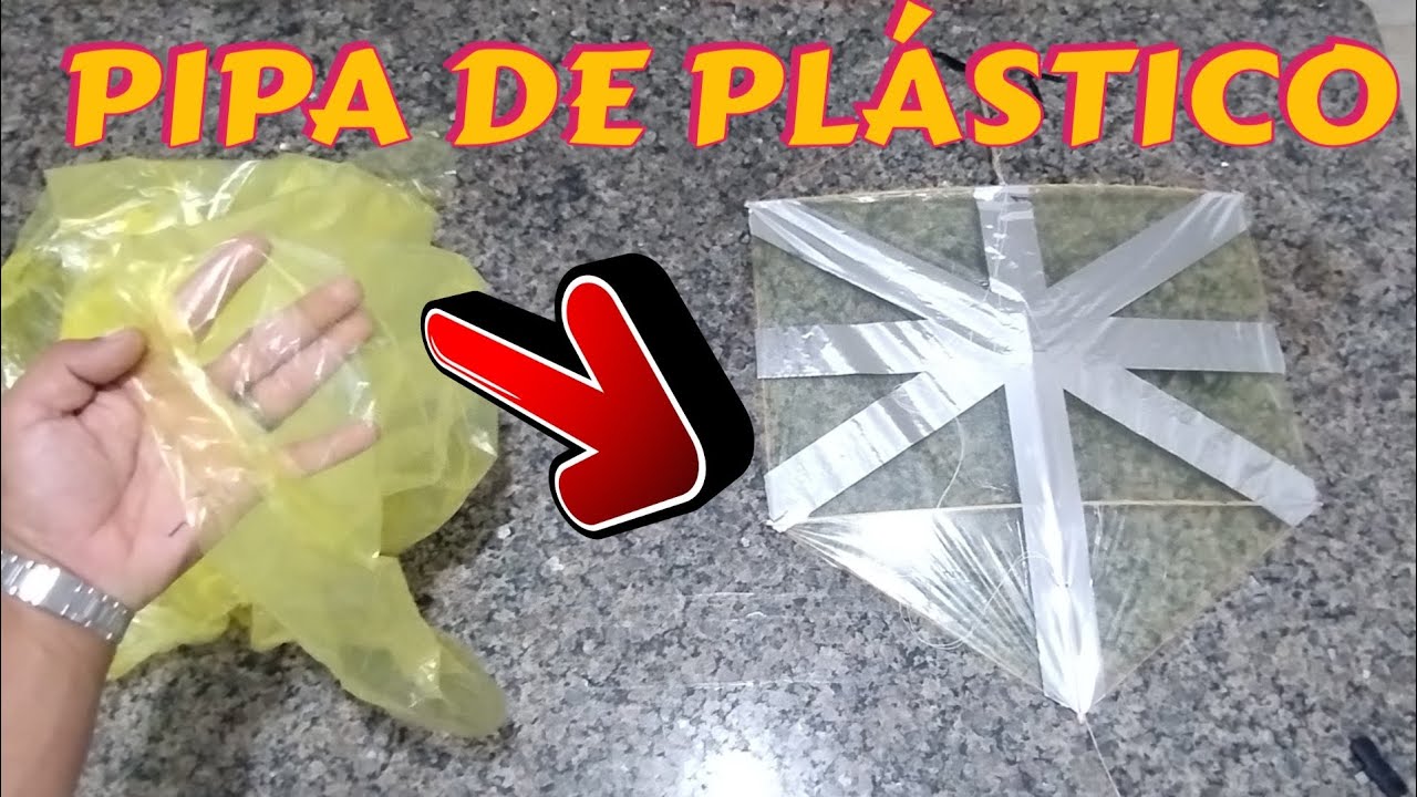 Como faz pipa com sacola – pipa de plástico xis cruz