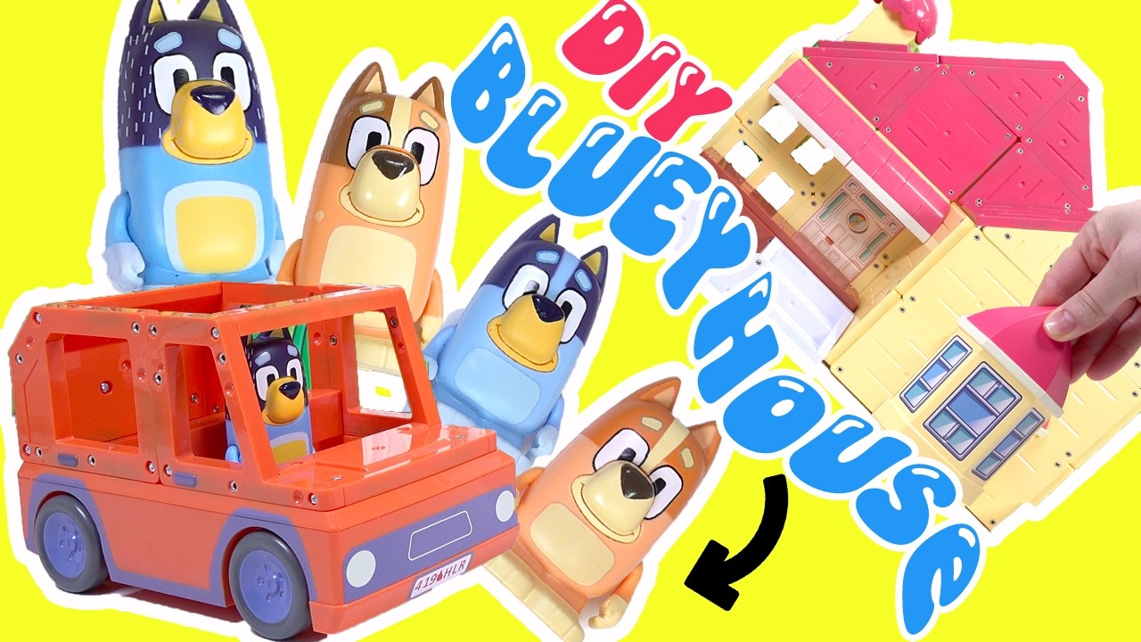 Bluey and Bingo DIY Building Doll House Pretend Play! Cafts for Kids