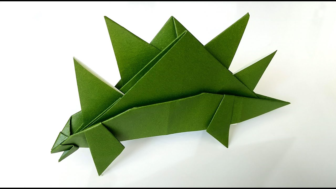 折り紙　恐竜【ステゴサウルス】かんたん　音声解説あり／ORIGAMI　【stegosaurus】