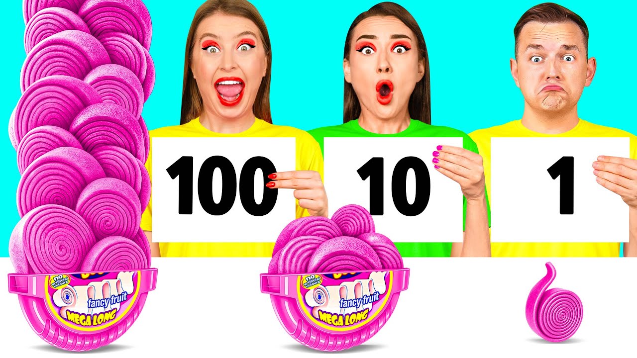 100個重ねフードチャレンジ | 最高の料理ハック TeenTeam Challenge