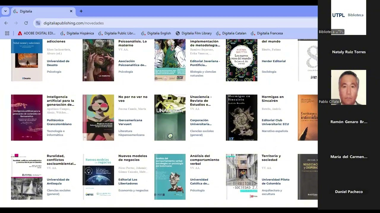 Capacitación de Digitalia | Programa de capacitaciones Biblioteca UTPL 2025