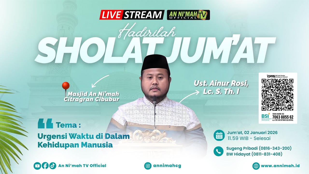 Urgensi Waktu di Dalam Kehidupan Manusia | Ust. Ainur Rosi, Lc. S. Th. I | Khatib Jum'at