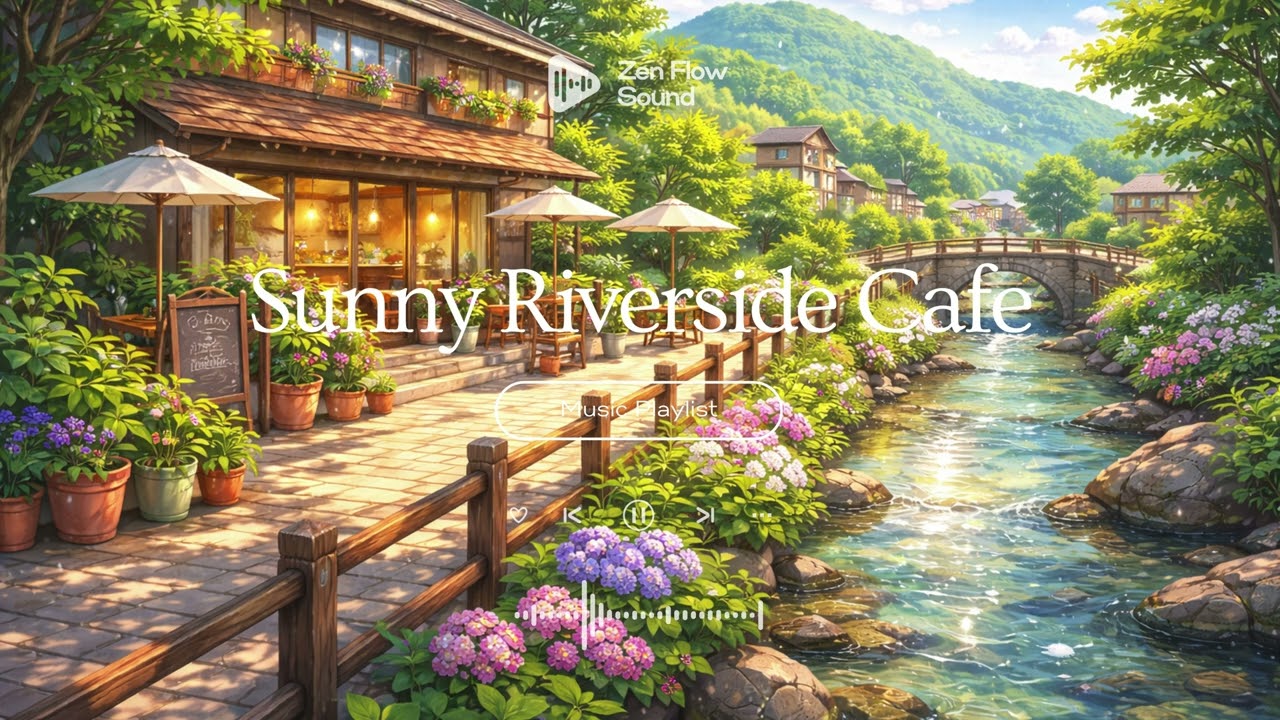 Peaceful Morning Lofi 🌿 Cozy Riverside Café