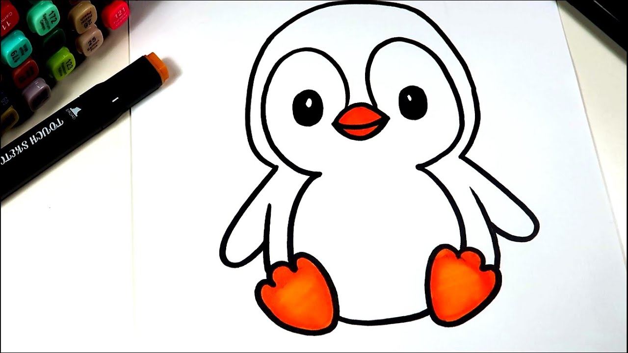 Coloring Penguin Easy / Satisfying Art / How to color Asmr Step by Step
