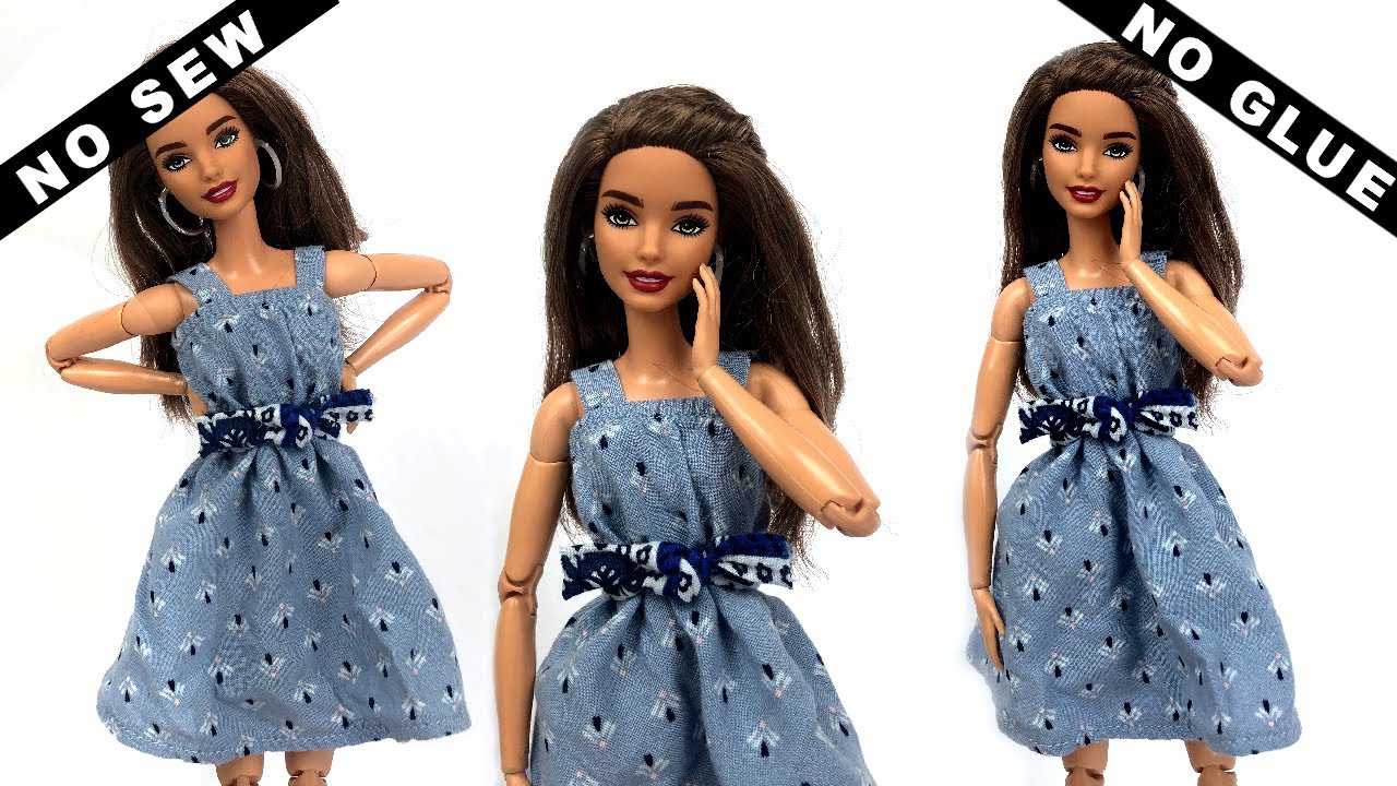 NO SEW NO GLUE 👗 DIY Doll Dress | How to Make Barbie Dress Easy | Barbie Clothes