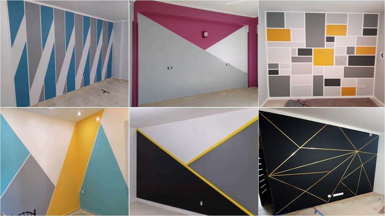 100 Geometric Wall Painting Designs Ideas 2025 | Geometric Accent Wall Paint | Wall Painting Design