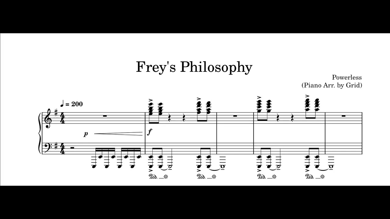Powerless - Frey's Philosophy 【Piano Arrangement】