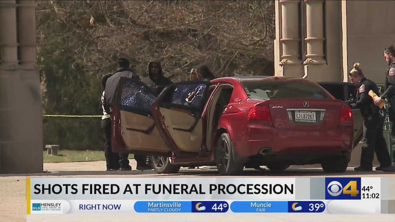 Shots fired at funeral procession bound for Crown Hill Cemetery