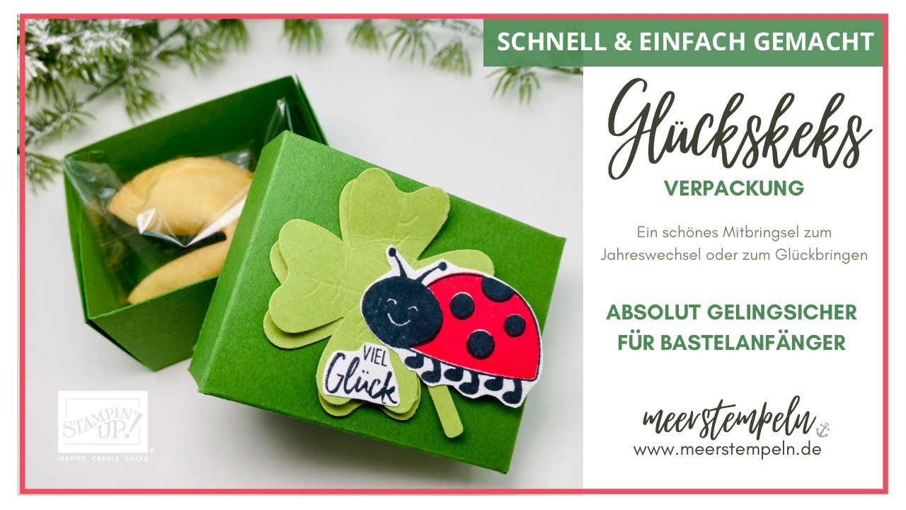 ⚓️ Anleitung - Glückskeks Verpackung | Mitbringsel | Flotter Käfer + Kleeblatt Stanze | Stampin‘ Up!