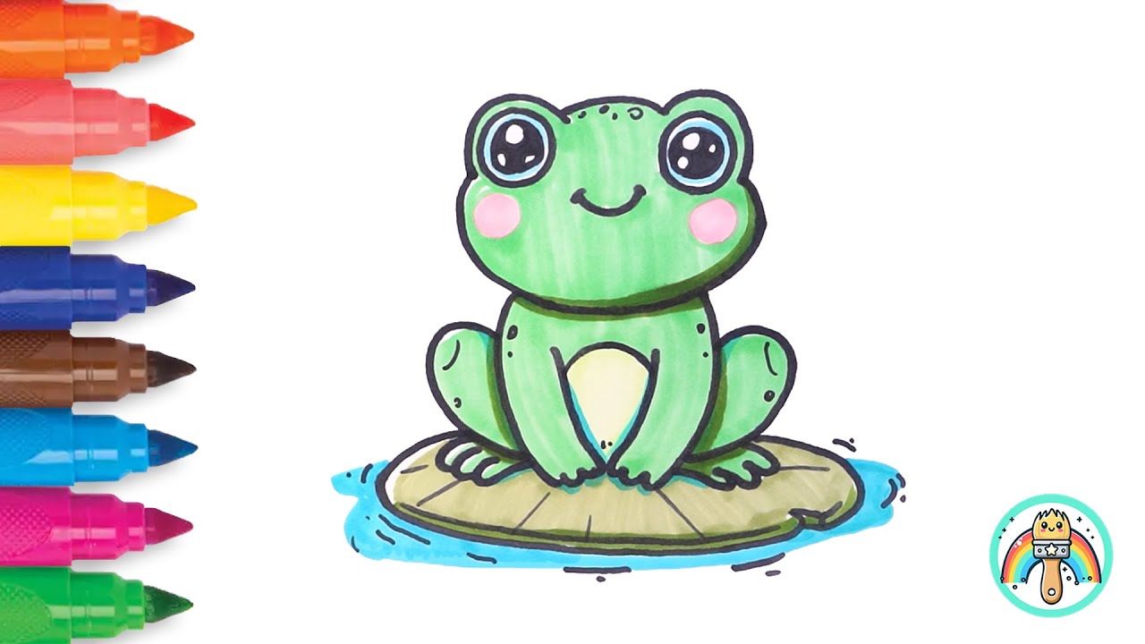 Cute Frog | Easy Drawing & Coloring for Kids & Toddlers