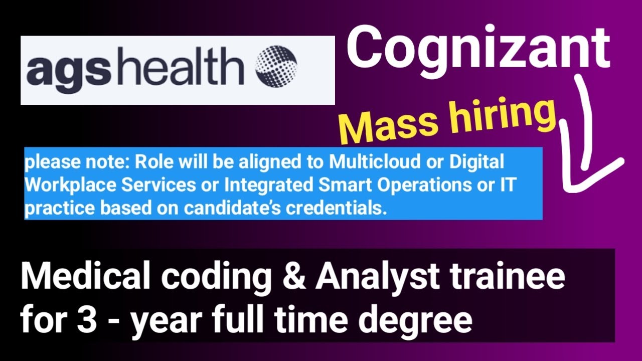 Medical coding jobs || Cognizant mass hiring for 3 roles || BSc, BVoc, BCA, etc