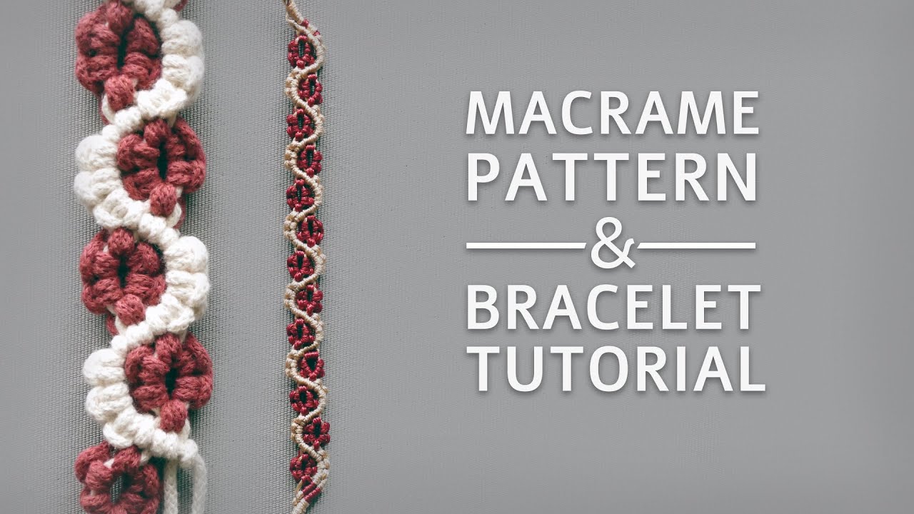 Wavy Macramé Flower Pattern & Bracelet Tutorial / Two Color Macrame