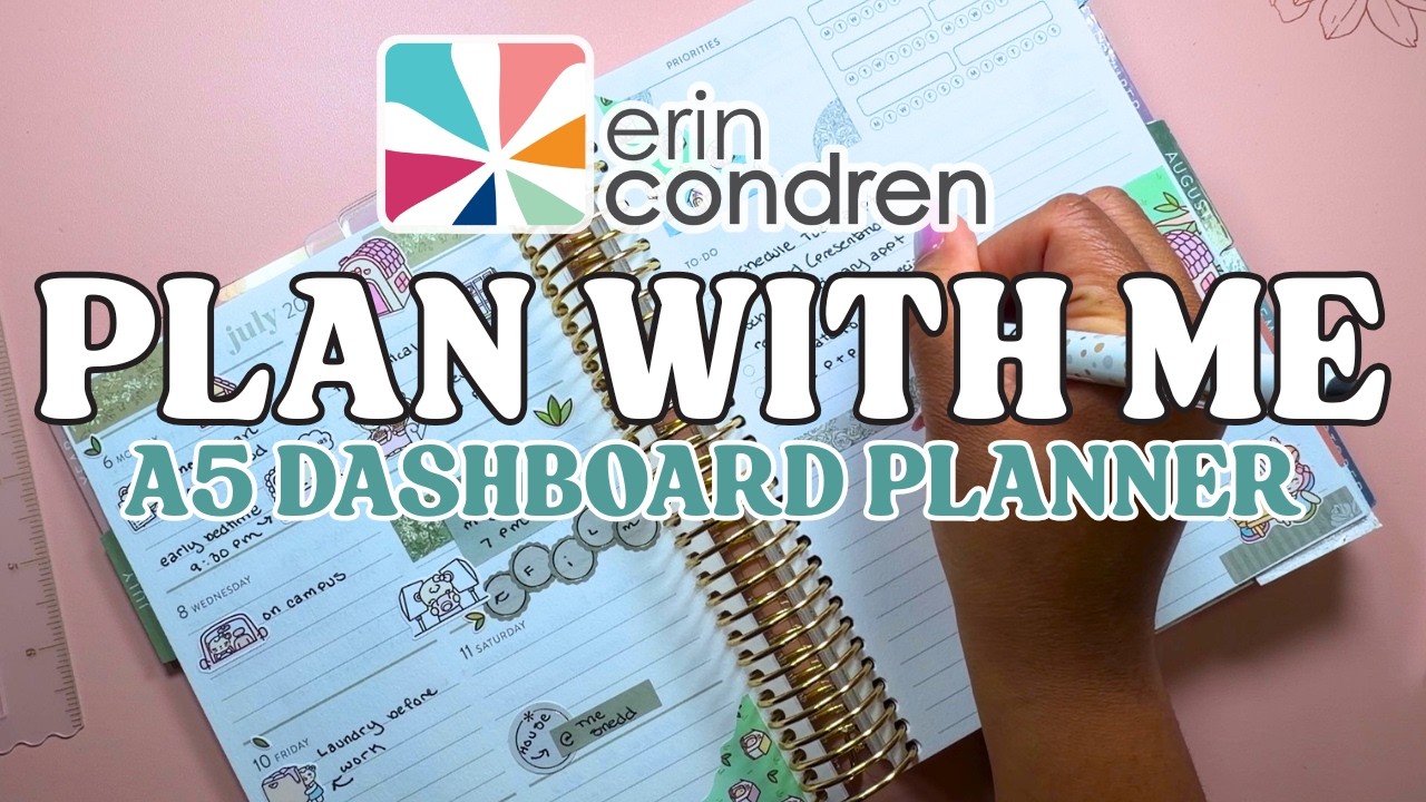Планируй со мной в Erin Condren | Макет A5 Dashboard