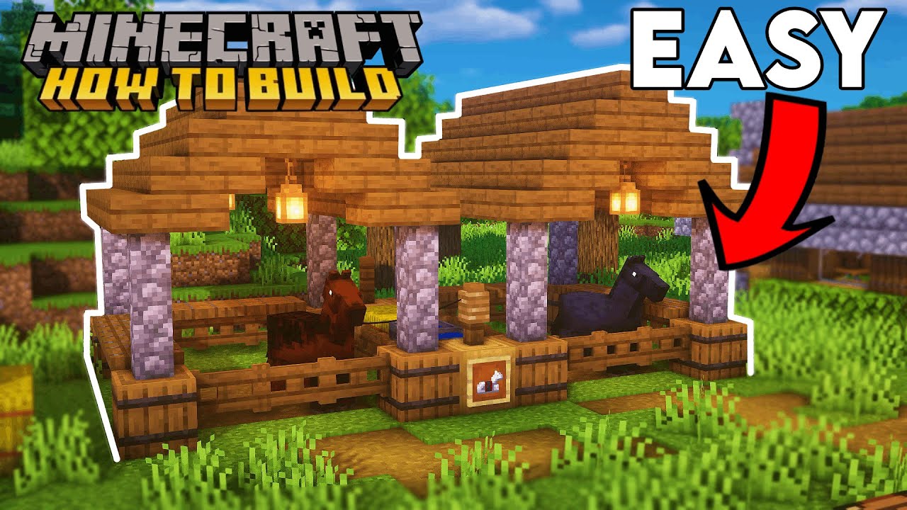 Minecraft: How to Build a Horse Stable | Small Horse Stable Tutorial