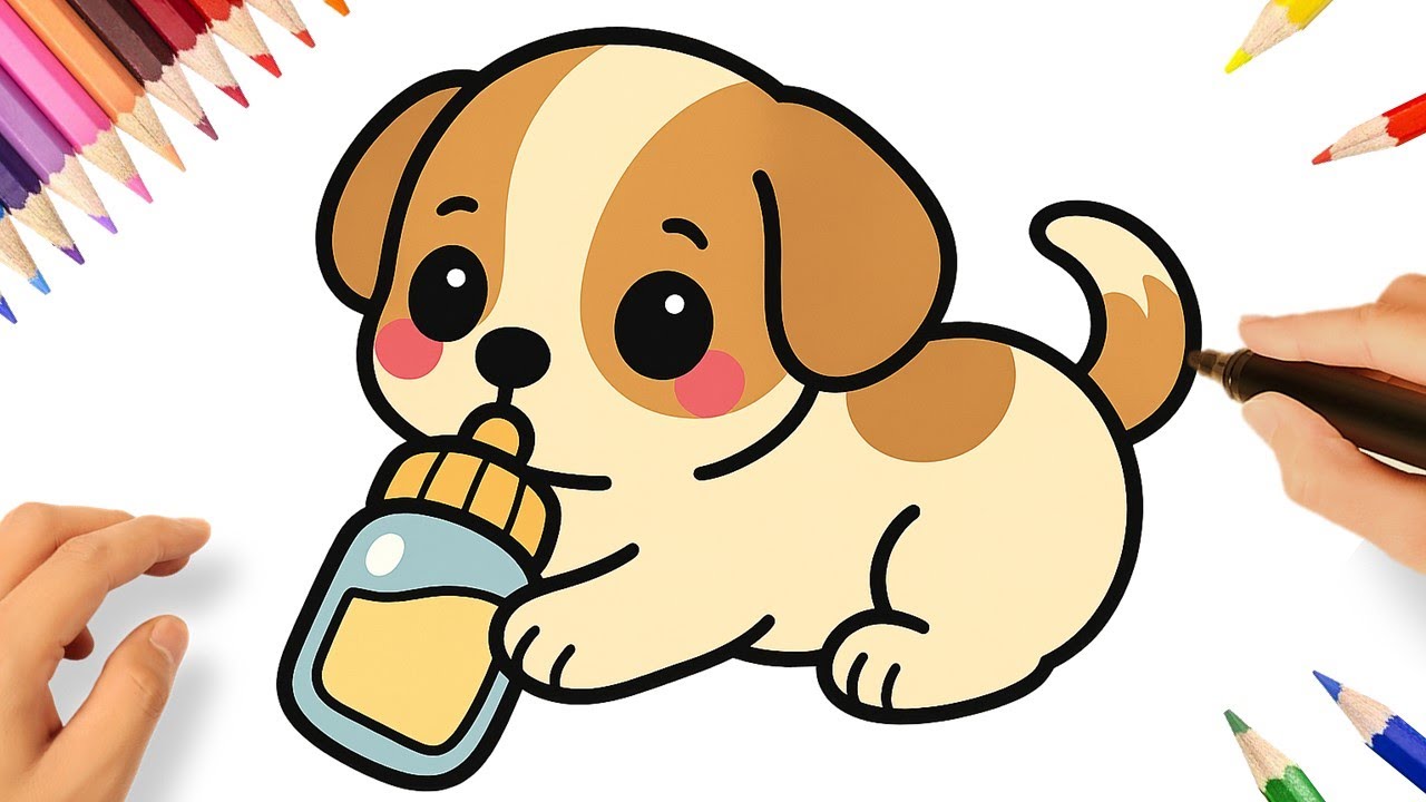 COMO DESENHAR UM CACHORRINHO BEBÊ FÁCIL🐶🍼