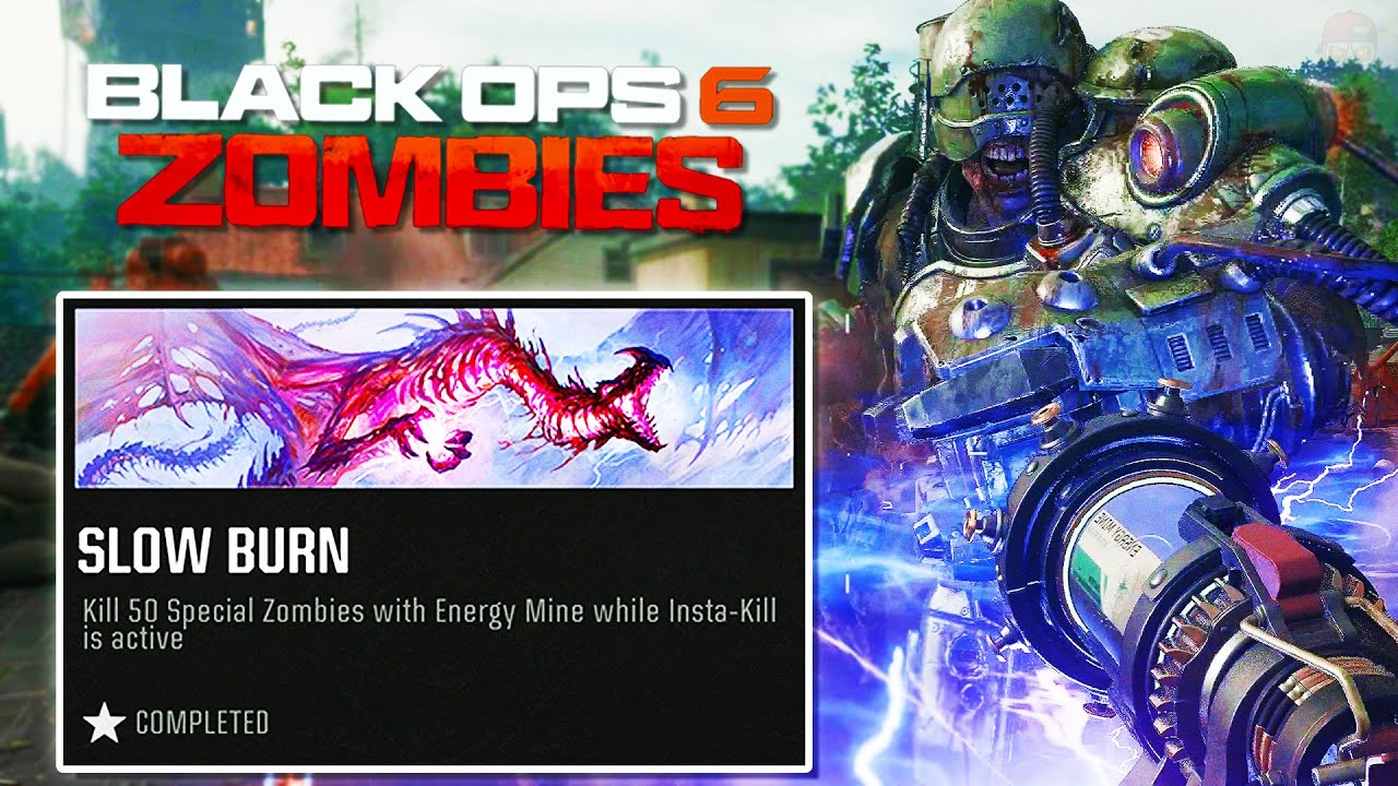 Black Ops 6 Zombies - SLOW BURN Challenge Walkthrough (50 Special Zombies Energy Mine Insta-Kill)