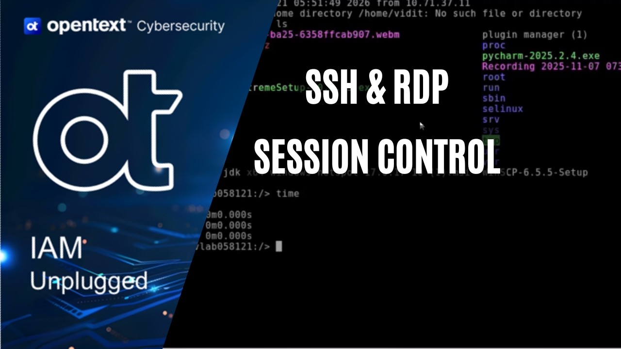 Использование OpenText Privileged Access Manager для управления сессиями SSH и RDP.