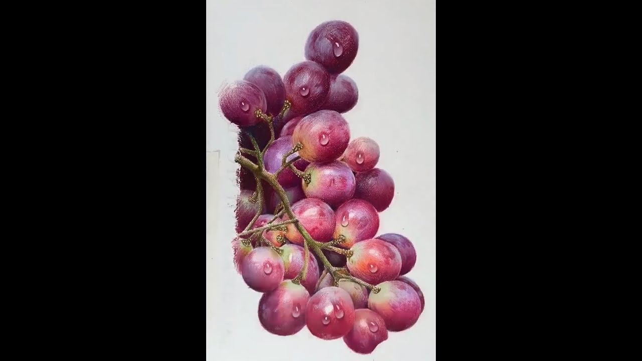 Tutorial color the grapes?How to color grapes?Lets draw a realistic grapes #grapes#long-video
