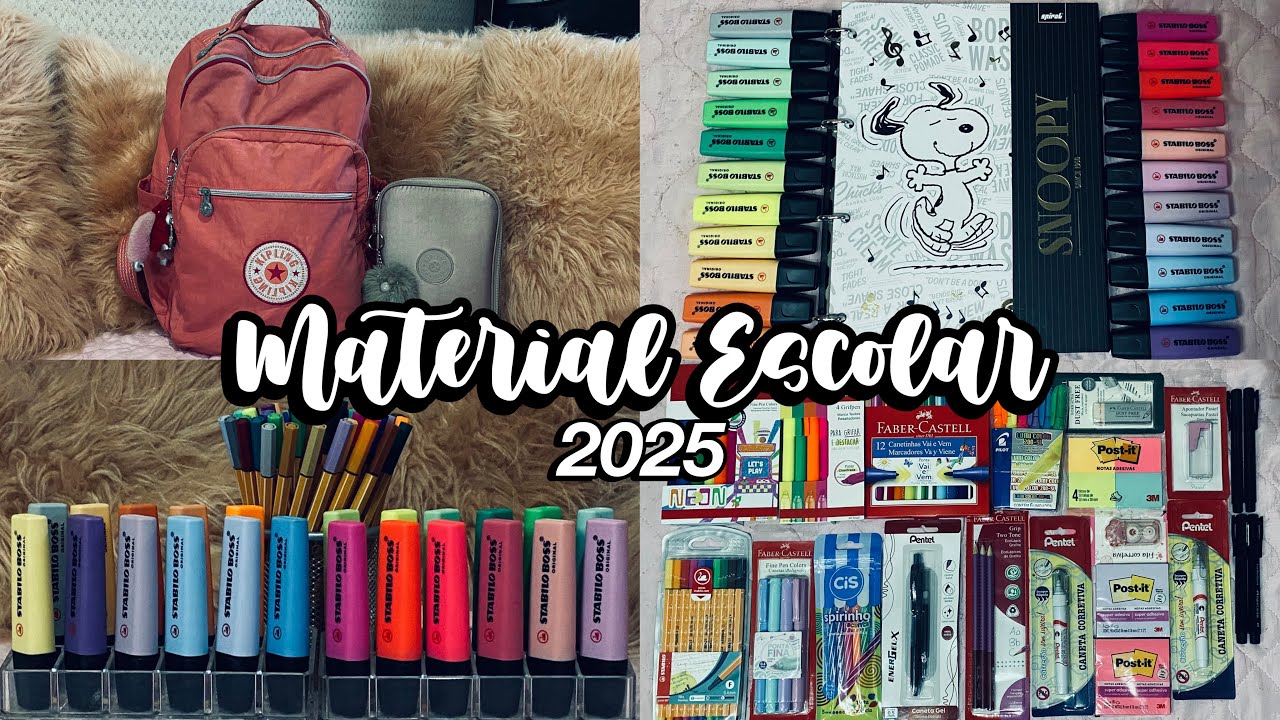 MEU MATERIAL ESCOLAR DE 2025 COMPLETÃO 💘