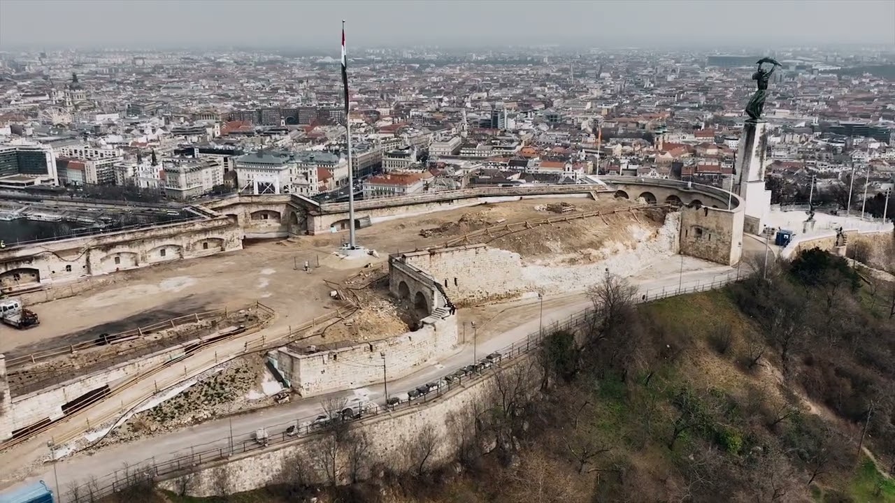 A teljesen lerombolt Citadella madártávlatból 2022. március 18-án