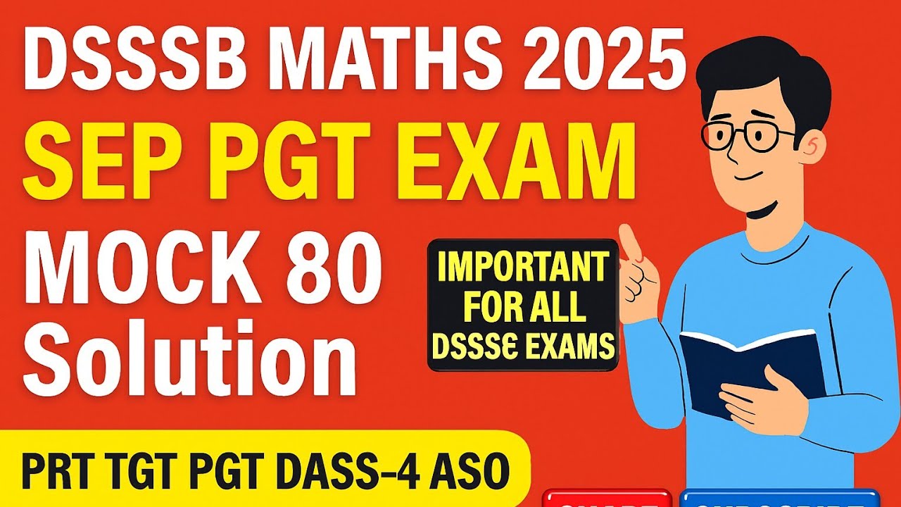 DSSSB MATHS SEP 2025 EXAM || PGT|| MOCK NO 80 || #prt #tgt #dsssb #delhi  