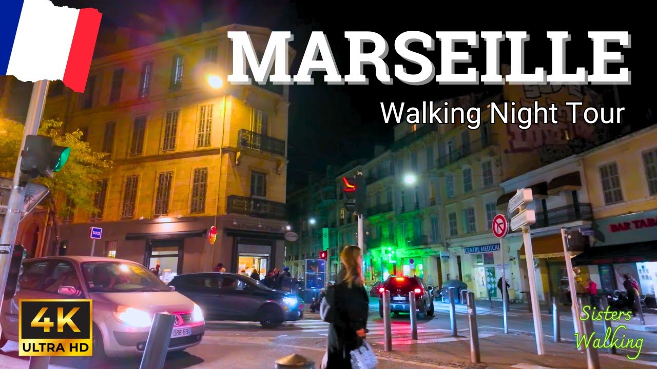 MARSEILLE 🇫🇷🌇🚶‍♀️WALKING TOUR Nightlife relaxant [4K]