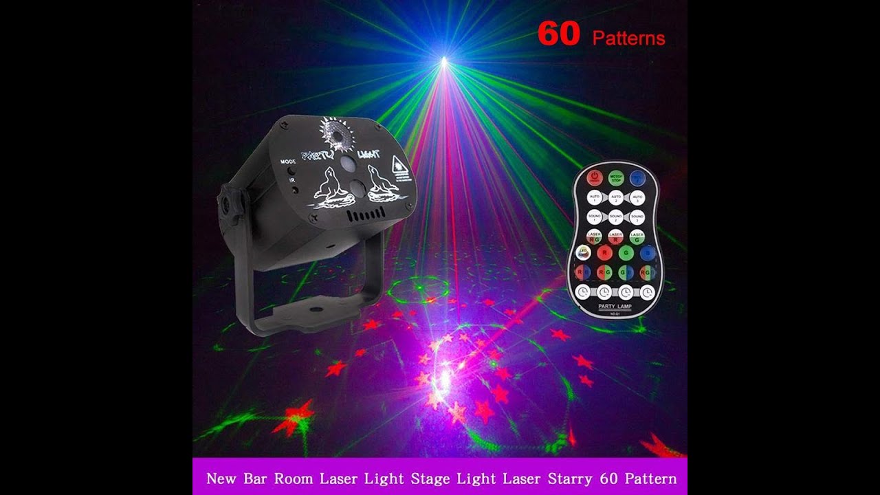 60 Patterns RGB LED Disco Light 5V USB Recharge RGB Laser Projection Lamp Stage Lighting Show