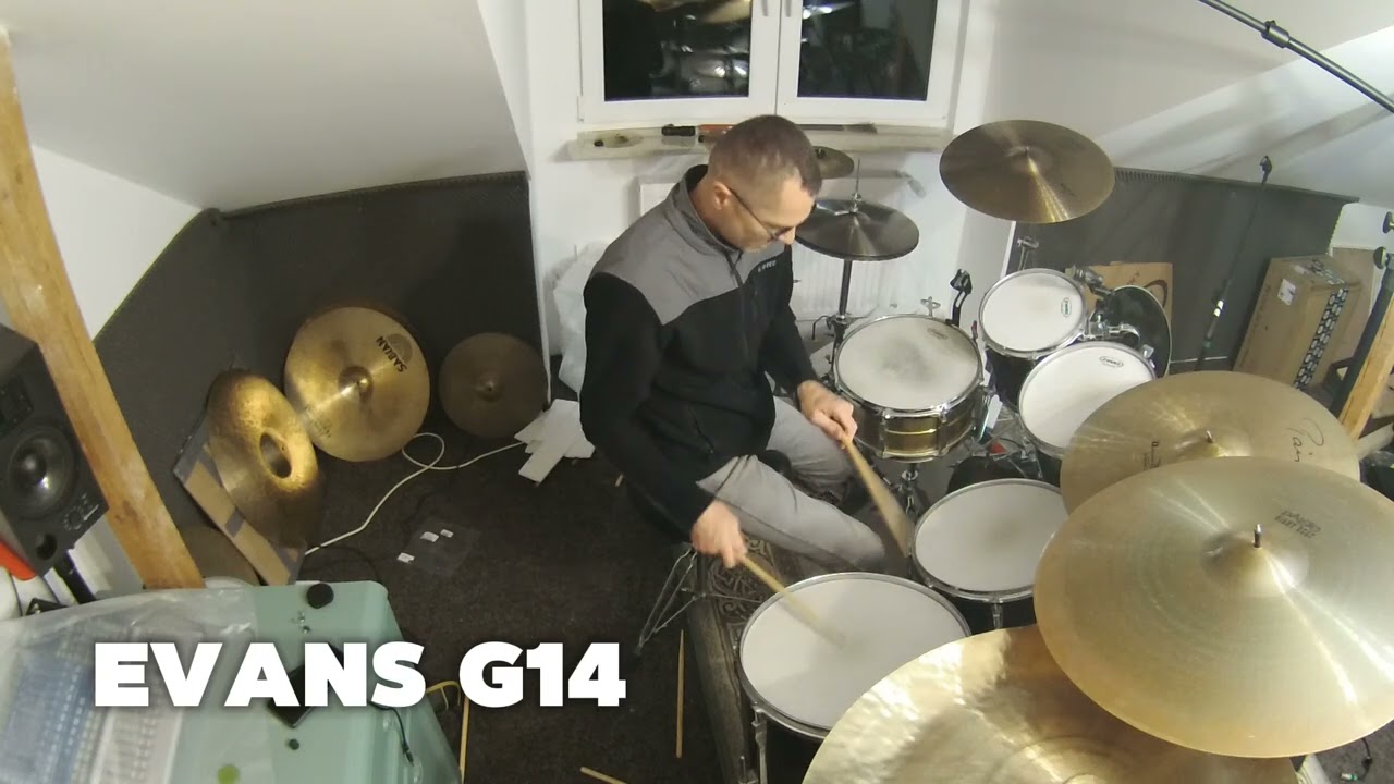 Coated EVANS G2 / G14 drumheads on toms comparison Pearl BLX