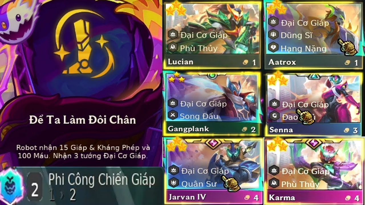 DÁT VÀNG ĐỘI HÌNH ĐẠI CƠ GIÁP VỚI LÕI ĐỂ TA LÀM ĐÔI CHÂN TRIỆU HỒI SIÊU ROBOT GÁNH TEAM QUÁ BÁ !