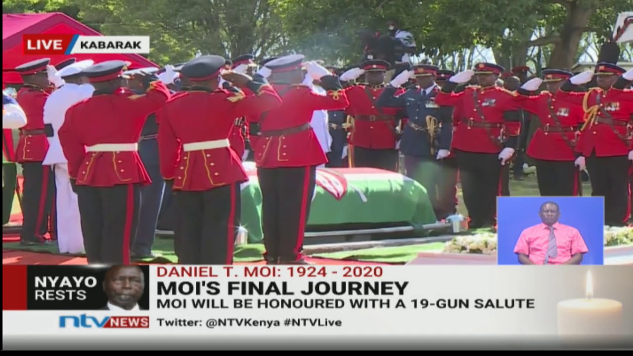 Moi's Burial: 19 gun-salute in honour of Moi during burial