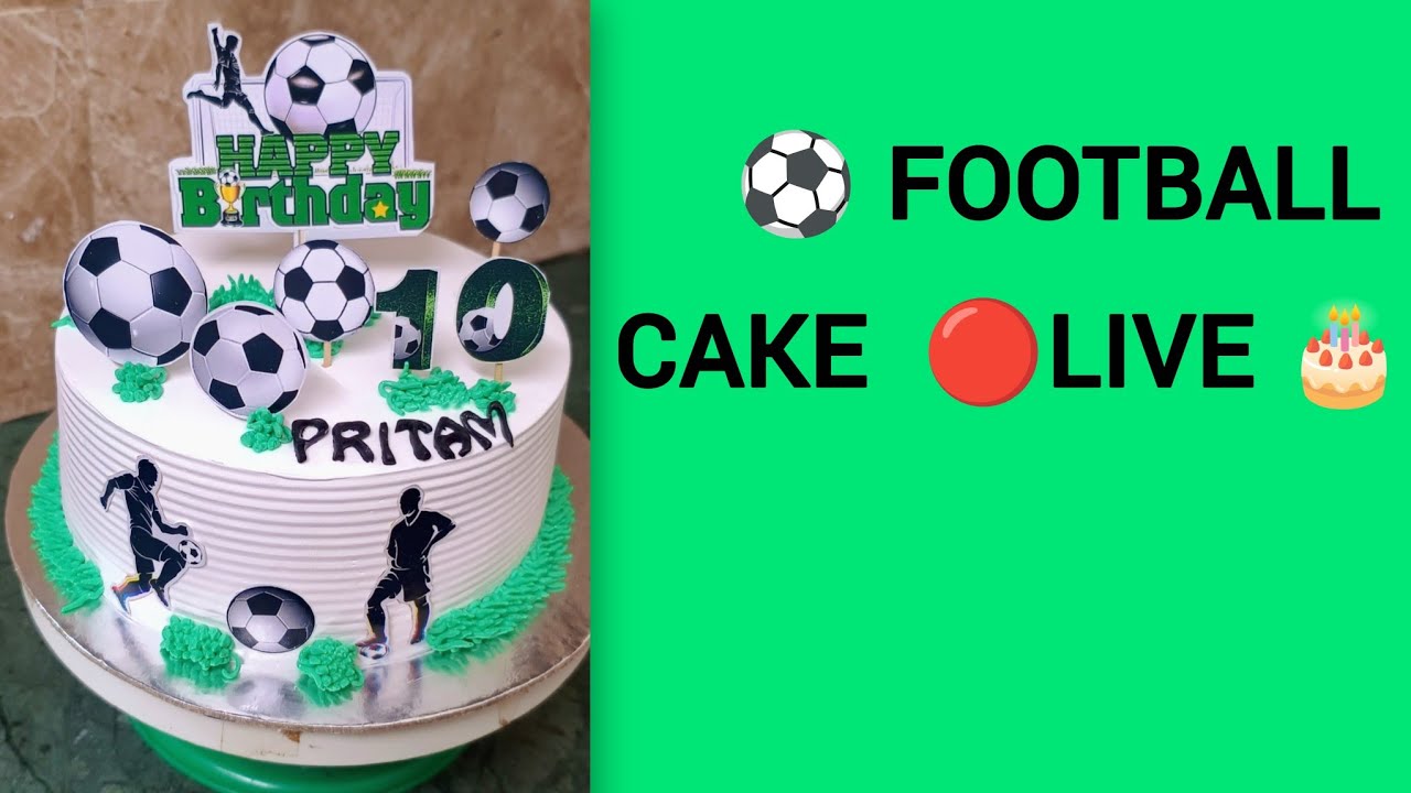 🔴LIVE Cake Decorating 🎂 | 1 KG Butterscotch Football Birthday Cake ⚽#livestream 